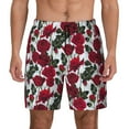 thumbnail image 2 of Picia Rose Flowers pattern Mens Swim Trunks with Compression Liner Stretch Beach Shorts Quick Dry with Zipper Pockets No-Chafing Board Shorts-X-Large, 2 of 9