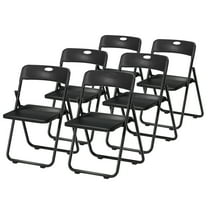Limorve 6-Pack Foldable Plastic Chairs, Portable Backpack Design Indoor/Outdoor Event Seating, 250lbs Capacity Black one size