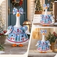 thumbnail image 6 of Aurorax Christmas Porch Goose Outfits 23" Holiday,Goose Clothes for Cement Goose Porch Goose 17/19 inch,Blue Lace Skirt and Bow Winter 23" Porch Goose Clothing Accessories for Outdoor Lawn Yard, 6 of 7