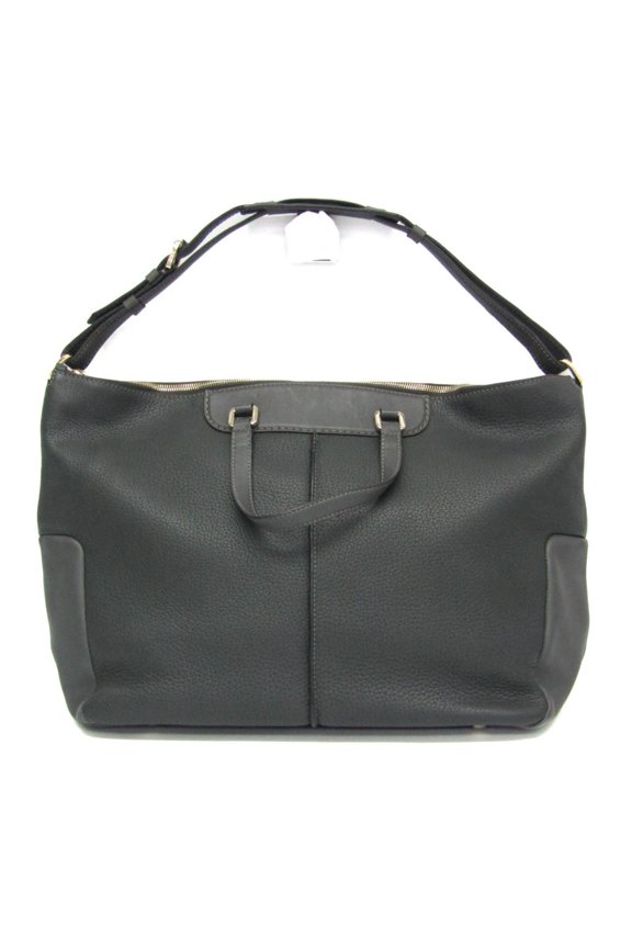 Pre-Owned Tod's 2-way Bag Men,Women Leather Handbag,Shoulder Bag Dark Gray