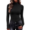 thumbnail image 4 of Diufon Layering Tops for Women Soft Brushed Thermal Long Sleeve Turtleneck Shirts Stretchy Going Out Slim Fitted Clothes, 4 of 9