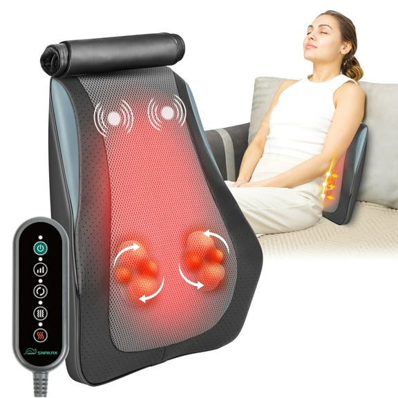 Snailax Shiatsu Back Massager with Heat, Massage Pillow for Neck and Back Pain Relief, Gift