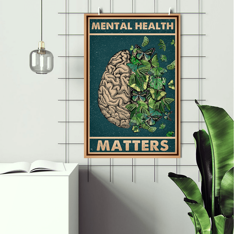 LOLUIS Mental Health Matters Poster, Vintage Mental Health Awareness  Posters, Therapy Counseling Wall Art Home Office Decor DS4 (Unframed  16x24) 