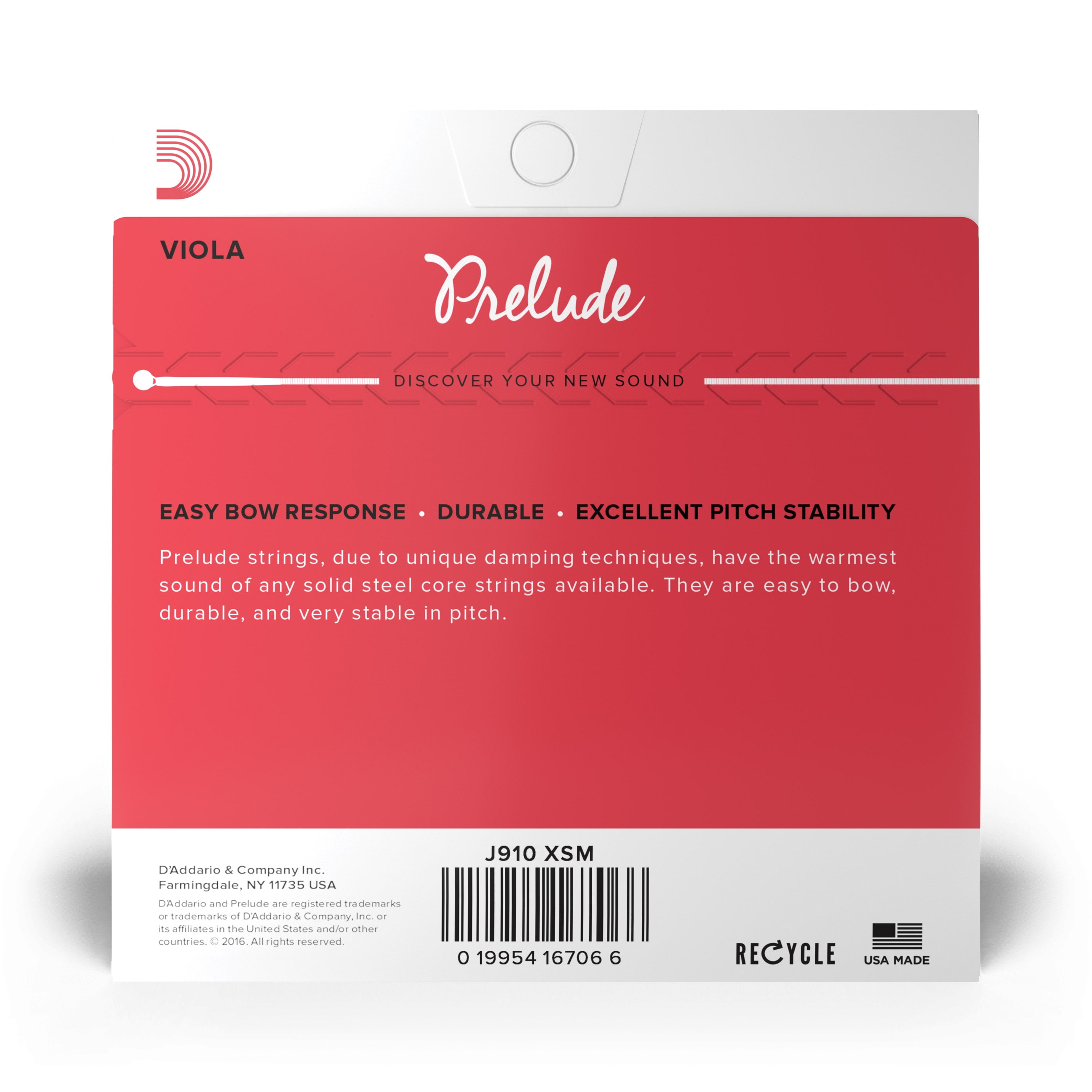 D'Addario Prelude Series Viola String Set 13-14 Extra Short Scale