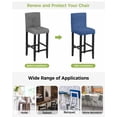 thumbnail image 3 of Navy Blue Bar Stool Covers Set of 2, Vintage Country Monochrome Farmhouse Stretch Washable Bar Chair Covers with Backs, Removable Pub Counter Height Chair Cover for Kitchen Dining Room Cafe, 3 of 7