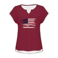 thumbnail image 4 of HEILAU Independence Day Shirts for Women American Flag Graphic T Summer Tops V Neck Cap Sleeve Loose Patriotic T Shirts, 4 of 7