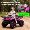 thumbnail image 4 of 24V Ride on Car, Kids ATV Quad with Bluetooth Music w/Storage Racs, Anti-Slip Tires, 160W Motors, Crash Bars, Power Display, LED Lights & Bluetooth, 24 Volt Ride on Toys for Toddlers Ages 3+, Pink, 4 of 9