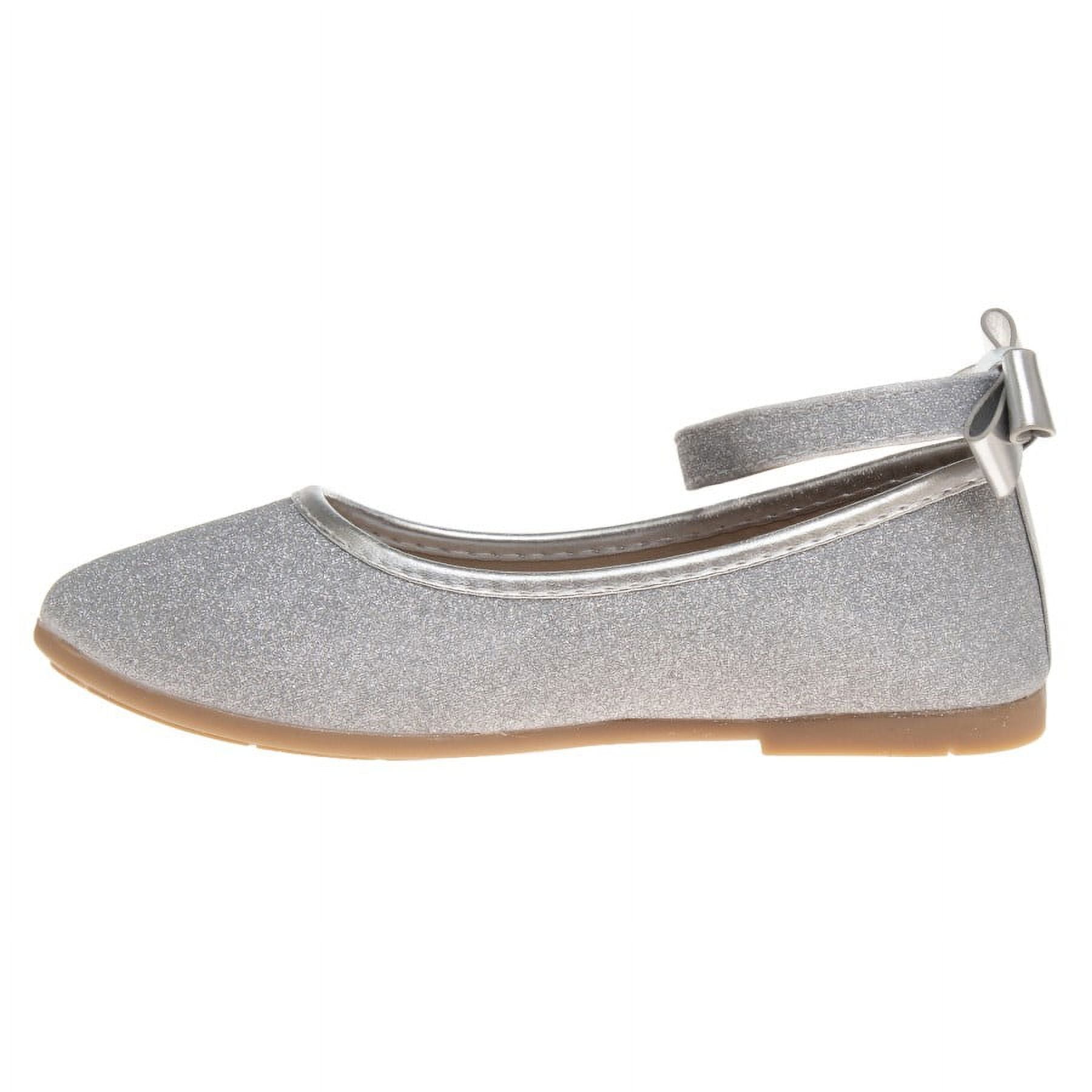 Kensie Girl Little Kids Ballerina Flats, Silver, 3