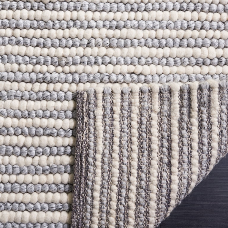 SAFAVIEH Natura Fredrick Striped Area Rug, Ivory/Grey, 11' x 15