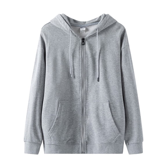 LYMAYTER Full Zip Hoodie for Women Lightweight Oversized Long Sleeve Casual Sweatshirt Comfortable