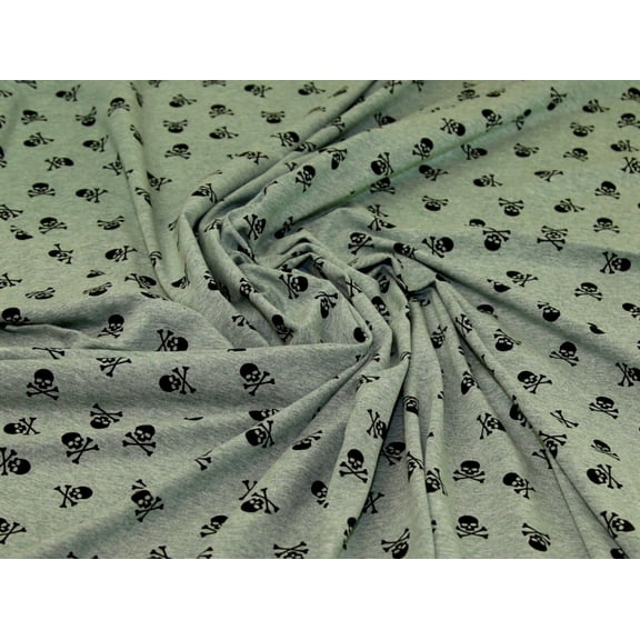 Minerva Cotton Jersey Stretch Knit Fabric Sage Marl - per yard