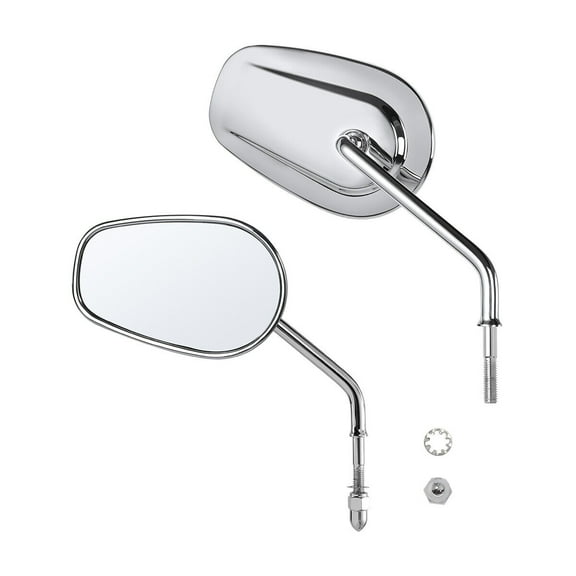 Universal Chrome Rearview Mirrors - Compatible with Cruiser Motorcycles (Fits 1" Handlebar Models) | Heavy-Duty Construction