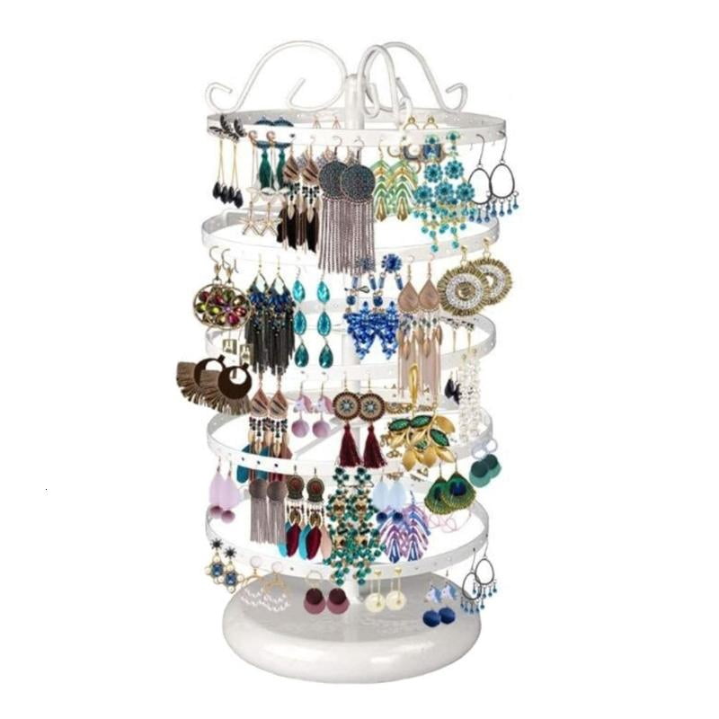 WINDLAND 5 Tier Rotating Earring Holder 220 Holes Earring Storage Display Tower Rack