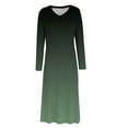 thumbnail image 4 of Npasoilc Dresses For Women 2024 Trendy Long Sleeve V-Neck Side Slit Draping Flowy Hem Gradient Color Casual Loose Midi Dress, 4 of 6