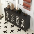 thumbnail image 3 of Mirrored Sideboard Buffet Cabinet, Accent Storage Cabinet with 4 Doors, Console Cabinet with Shelves for Living Room, Hallway, Dining Room, Bedroom, 3 of 9