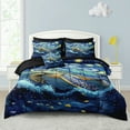 thumbnail image 4 of Sea Turtle Comforter Set 8 Pieces Sea Turtle Bed in a Bag 100% Soft Microfiber Ocean Comforter Set for Bedroom Marine Life Bedding Comforter Set for Girls Boys Ocean Beach Theme Coastal Bedding Set, 4 of 12