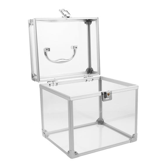 AURARMLET Transparent Vinyl Record Storage Case Acrylic Record Holder with Carry Handle