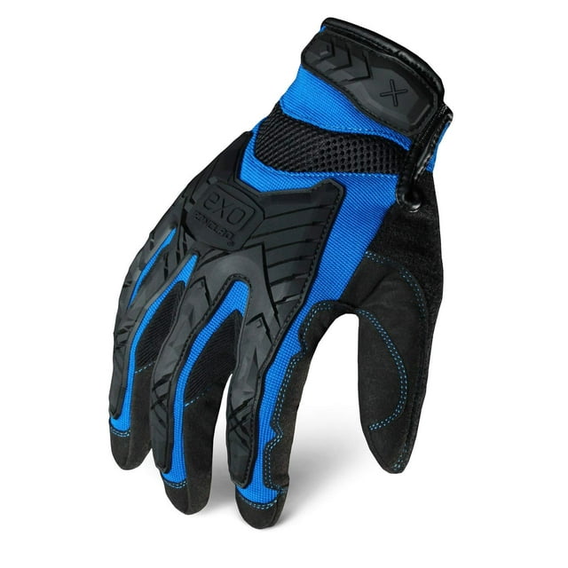 Guantes de trabajo Ironclad para hombre, tamaño mediano, negro y azul, paquete de 1