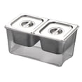 thumbnail image 3 of AMLESO Chilled Condiment Caddy Removable Compartments for Camping Bars Milk Tea Shop 2 compartments, 3 of 8