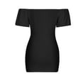 thumbnail image 5 of IROINNID Summer Dresses for Women , Summer Slim Short Dress Short Sleeve and Off-The-Shoulder Soild Color Holiday Dresses, 5 of 6