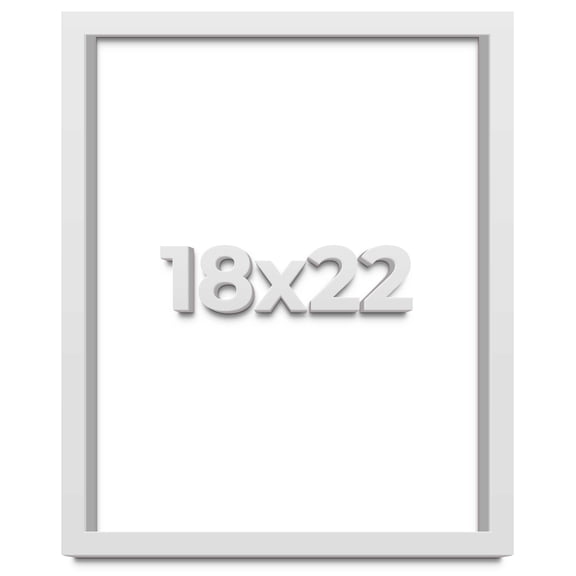 18x22 Shadow Box High Gloss White Display Frame | 1.625 Inches Deep | 1 Inch Moulding Width | Solid