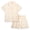 Off White/Barbie Pink, variant on Womens Pajama Sets - 2 Piece Collared Sleep Shirt & Sleep Shorts for Women Sleepwear Set