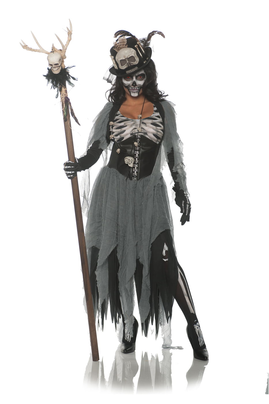 Black Magic Women Adult Voo Doo Witch Doctor Wicked Costume Walmart Com Walmart Com