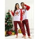 thumbnail image 1 of Pijamas a juego para parejas, pijamas estampados de manga larga, conjuntos para mujer y hombre, ropa de Navidad, traje para casa con tiras verdes y rojas, 1 of 4