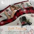 thumbnail image 4 of Christmas Snowman Duvet Cover Set Queen Size, Christmas Tree Snowflakes Red Plaid Linen Texture 4 Piece Soft Microfiber Bedding Set with 1 Duvet Cover, 1 Flat Sheet, 2 Pillowcases, 4 of 9