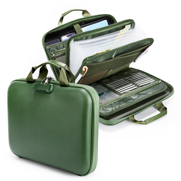 Fireproof Document Box with Lock Hard Shell Portable File Organizer Case Accordion Storage for Important Files Laptops Passports Home Office Safe