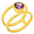 thumbnail image 5 of 18K Gold Over Brass Natural African Amethyst Ring s.6 Jewelry RM-1750 TGR1018_C_6, 5 of 6