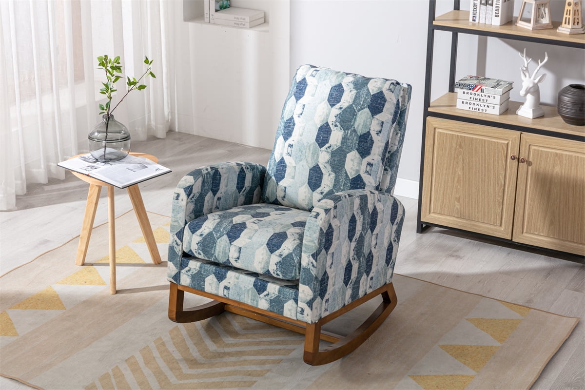 ARCTICSCORPION Comfortable Rocking Chair, Modern High Back Armchair