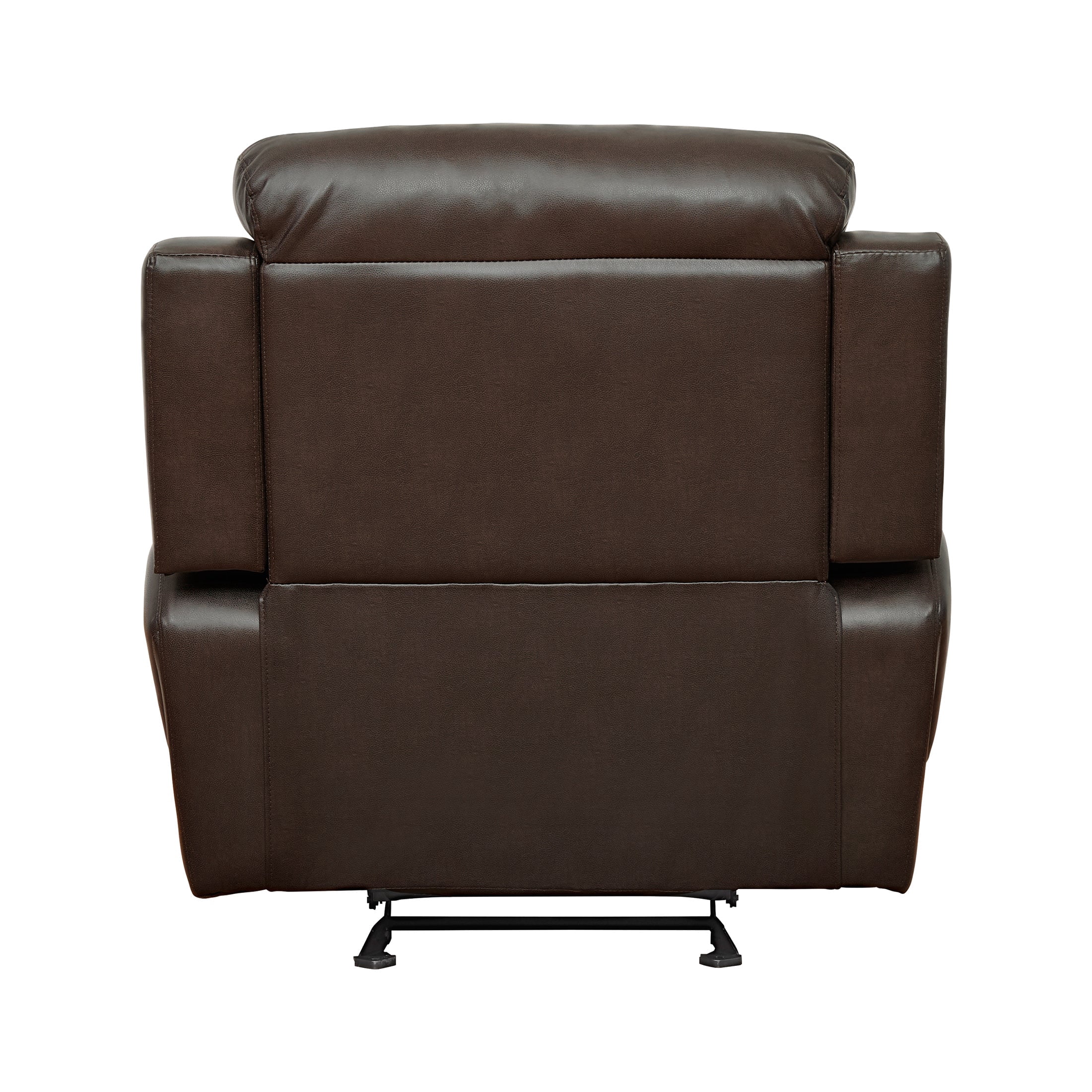 OakvillePark Holverson Faux Leather Upholstered Glider Reclining Chair, Brown