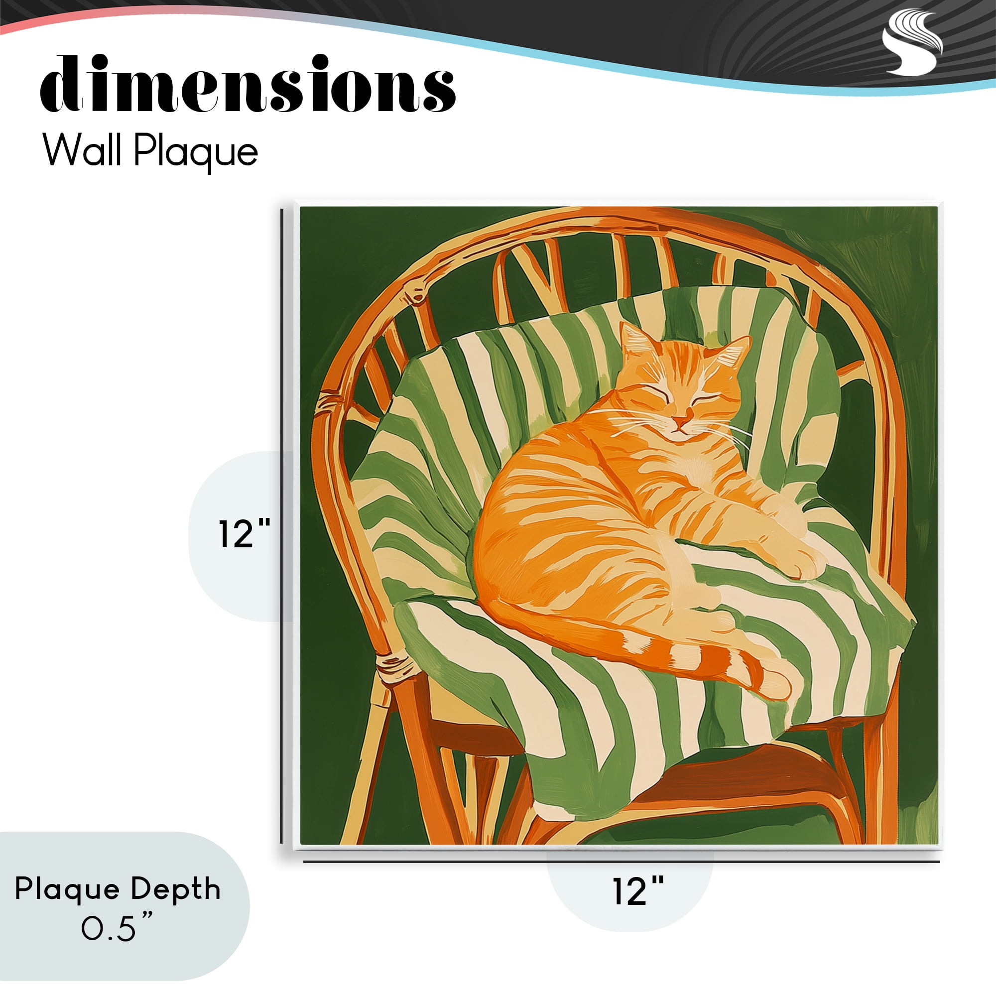 Stupell Industries Cat In Rattan Chair Wall Plaque Art, design by Walker Noble