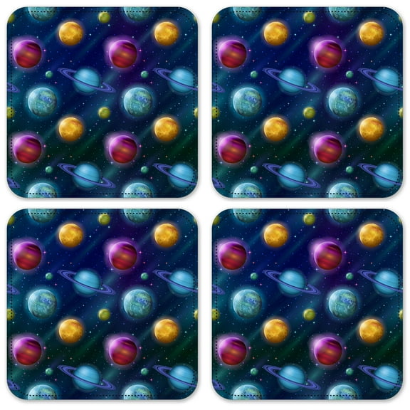Vinyl Drink Coasters - Set of 4 - Atoms