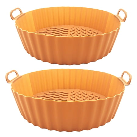 

TAONMEISU Air Fryer Silicone Liners | Round Air Fryer Silicone Pot | Silicone Air Fryer Basket Non stick Food Safe Air Fryer Liners Replacement Of Parchment Paper