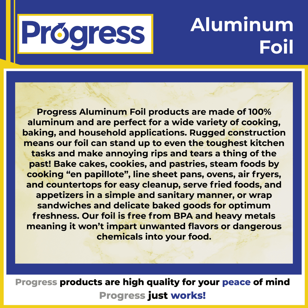 Progress Aluminum Foil Rolls, 75 Sq Ft, 24 Count, 24 Pack/Case
