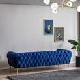 thumbnail image 5 of Jordyn Mid Century Luxury Chesterfield Velvet Living Room Couch in Navy Blue, 5 of 7