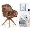 thumbnail image 3 of Costway Set of 2 Mid Century Swivel Accent Chair Hot-Stamping Cloth Retro Brown, 3 of 11