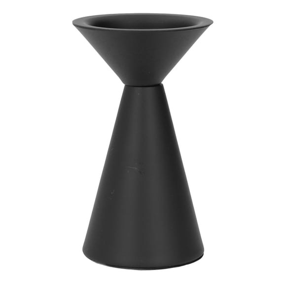 M Buder Iron Black Candlestick Holder Vintage Dining Table Candle Stand Decorative Aromatherapy Base for Living Rooms Centerpieces Home Decor Small Size (5.91 in / 15 cm Length)