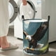 thumbnail image 5 of Balery Forest River Bald Eagle Cesta de ropa redonda con asas, impermeable, independiente, para ropa, juguetes, dormitorio y familia-Medium, 5 of 6