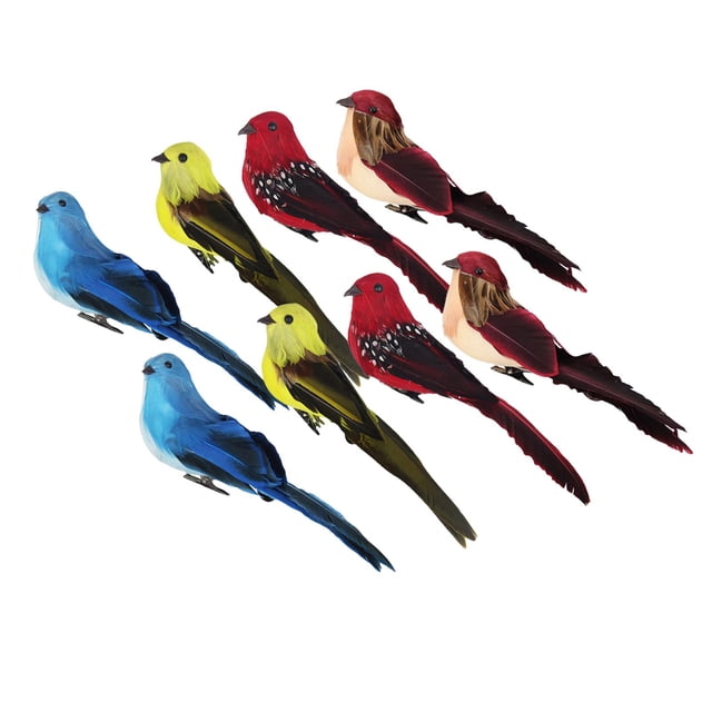 Vivid Handcraft Birds Figurines with Clamp Photo Propawn Ornament