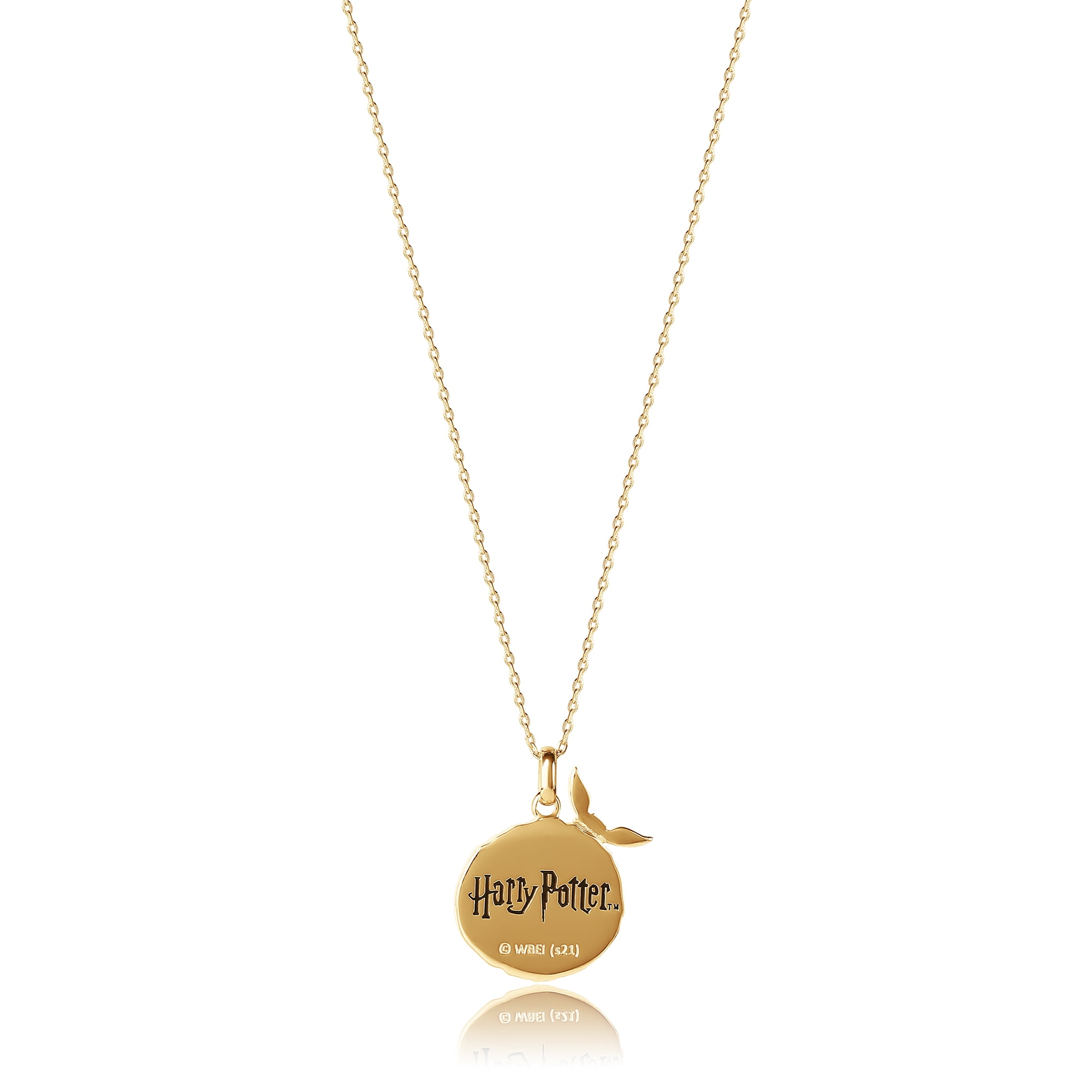 Harry Potter Wizarding World Golden Snitch Initial B Gold Plated Pendant Necklace, 18"