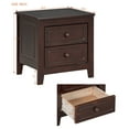 thumbnail image 2 of Harper & Bright Designs Wood Retro Nightstand with 2 Drawers for Bedroom, Mid Century Nightstand End Table BedsideTable, Walnut, 2 of 9
