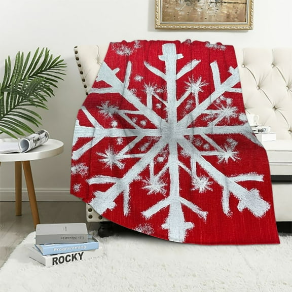 SHERONV Snowflake Warm Lightweight Blanket Soft Fleece Blankets for All Seasons - Exquisite Gifts for Christmas and Any Occasion 40x50in