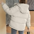 thumbnail image 3 of Brondbend Womens Winter Coat Woman Jacket Fall Hooded Long Sleeved Full Zipper Warm Top with Pocket Solid Color Loose Fit Comfortable Party Work Thick Outerwear White, 3 of 3