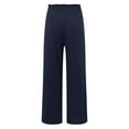 thumbnail image 6 of TrendOFT Stretchy Wide Leg Palazzo Pants for Women Casual Comfy High Waist Dressy Lounge Pants with Pockets Navy S, 6 of 6