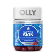 OLLY Glowing Skin Vitamin Gummy with Hyaluronic Acid, Supplement, Plump Berry, 50 Ct
