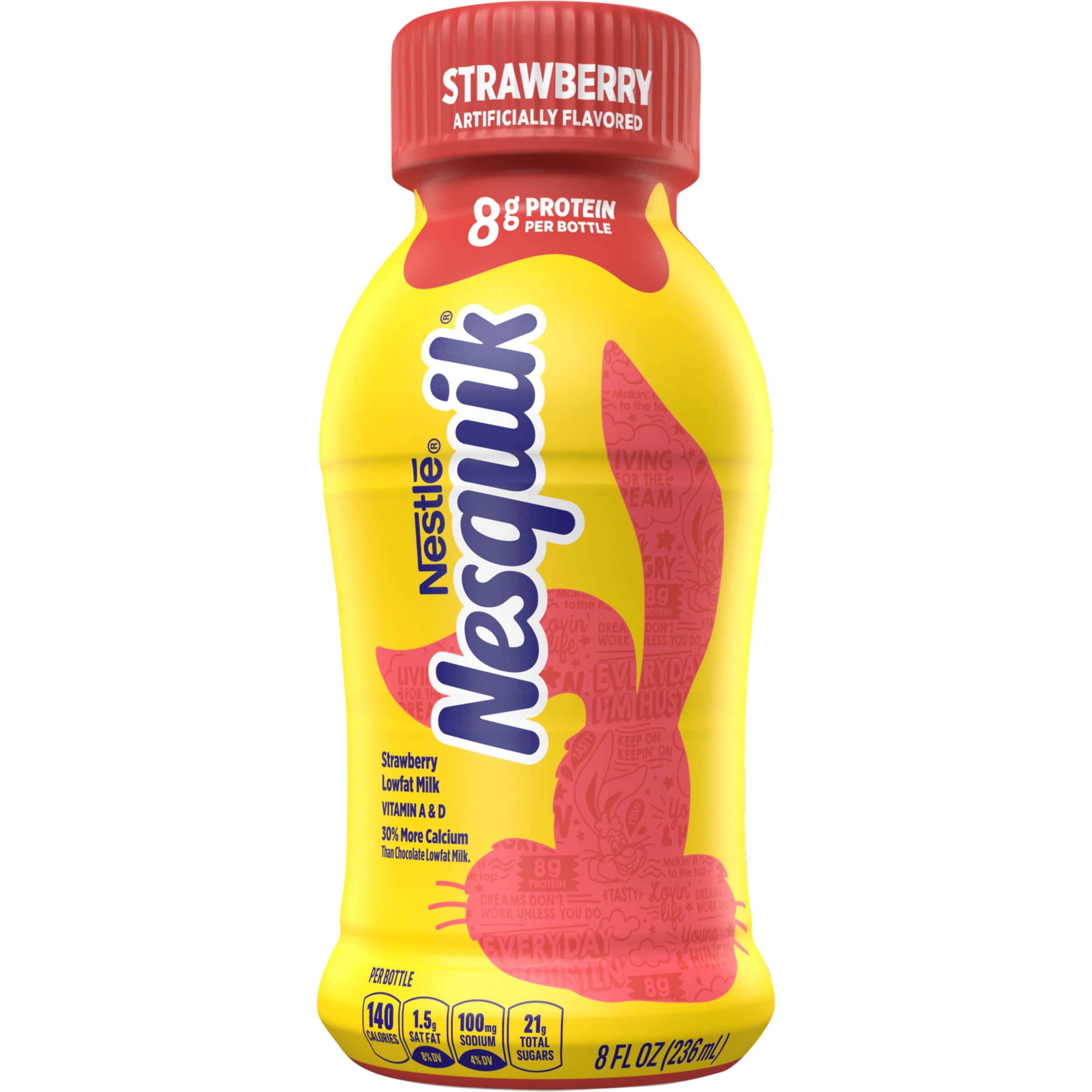NESQUIK Strawberry Low Fat Milk 68 fl. oz. Bottles