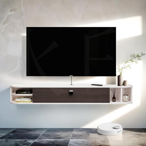 Floating TV Wall Mounted TV Stand Floating TV Console Under TV Entertainment Shelf for Living Room Bedroom